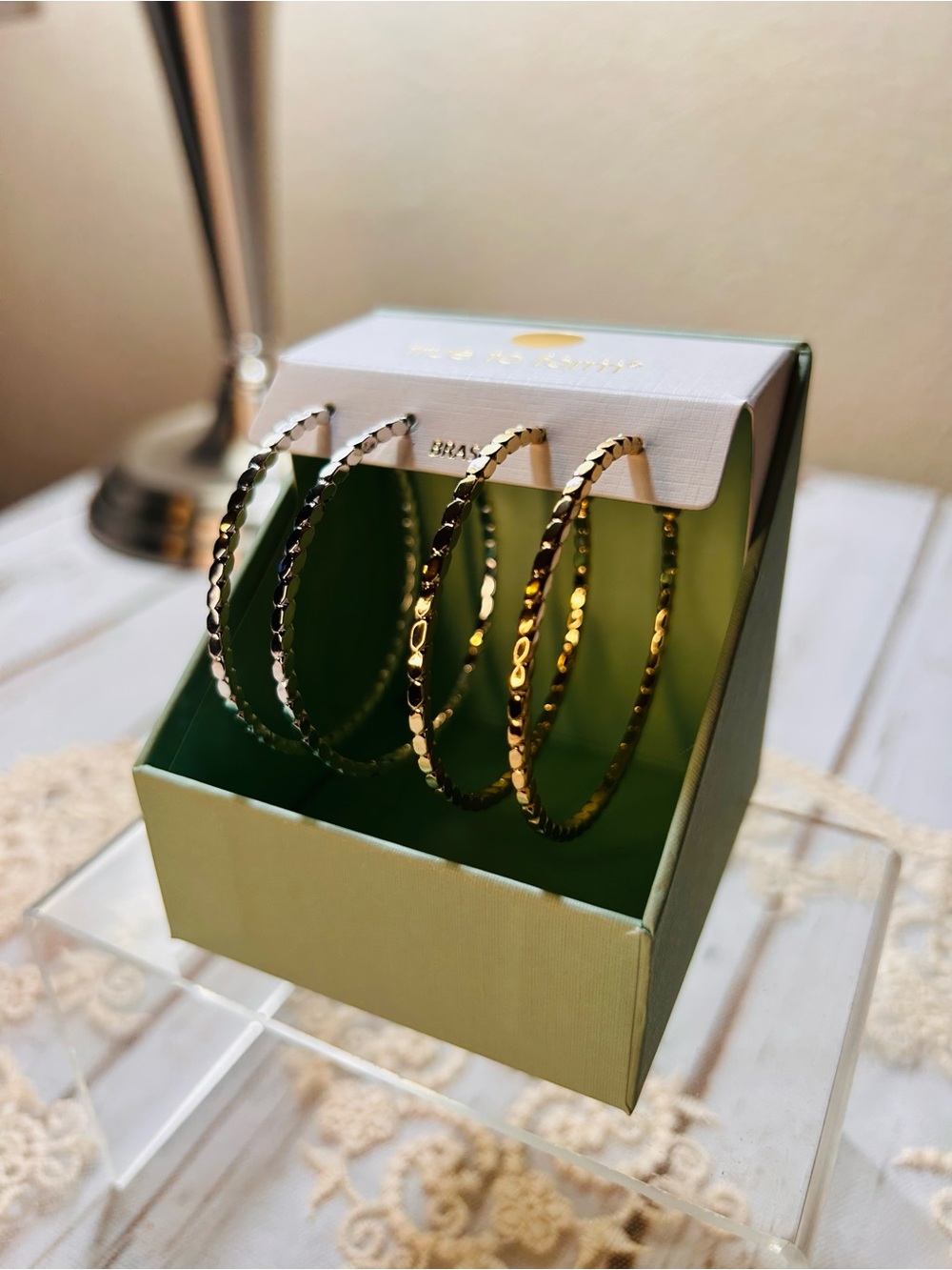 True to Form Textured Gold & Silver Plated Hoop Earring Set -